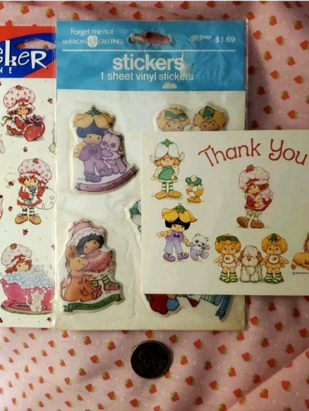 VINTAGE STRAWBERRY SHORTCAKE STICKER & EPHEMERA LOT (3 ITEMS)